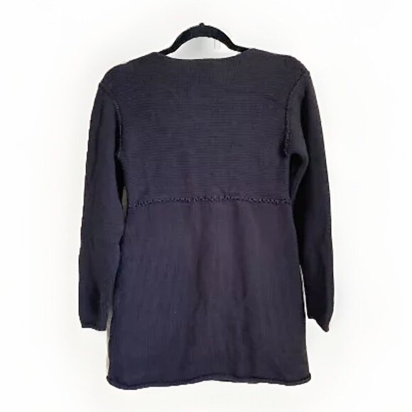 J. Jill Women’s Tunic Sweater Size XS Black Knit Ruffle Dark Academia Feminine - Picture 10 of 10